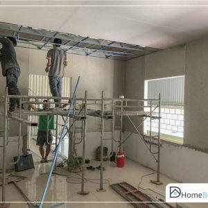 thi công trần chìm với tấm smartboard 4.5mm thái lan scg