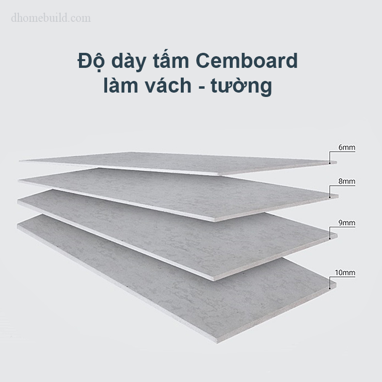 Độ dày tấm Cemboard làm vách chống cháy