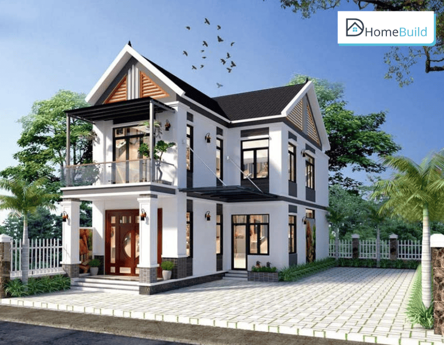 nha cap 4 mai thai 2 tang hien dai Nhà mái Thái thích hợp với khí hậu mưa nhiều ở Việt Nam