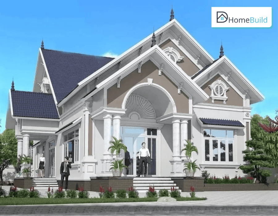 nha mai thai sang trong nhu biet thu Mái Thái là kiểu mái không lỗi thời và phù hợp với nhiều phong cách nhà ở